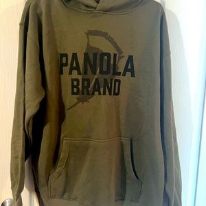 Panola Brand logo men’s large hoodie pullover sweatshirt in Hunter green
